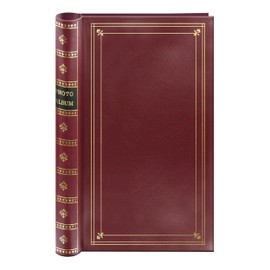 Spiral Bound Photo Album 300 Bi-Directional Memo Pockets Hold 4x6 Photos, Burgundy