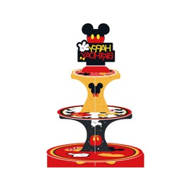 3-Tier Cartoon Mouse Cupcake Stand - Birthday Party Supplies and Decorations for Kids, Boys, and Girls - Ideal for Baby Showers