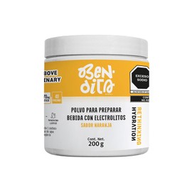 Bendita ELECTROLITOS Sin Azúcar |650mg Sodio + Potasio + Magnesio | HIDRATACIÓN REAL| Keto Bebida Hidratante Polvo Sabor Naranja 40 Porciones SIN Maltodextrina, Colorante ni Edulcorantes Artificiales