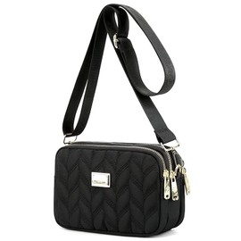 ModaZeal Ladies Crossbody Bag, Small Quilted Women Hobo Shoulder Bags Waterproof Cell Phone Purse Nylon Handbags with Detachable Wide Strap for Women Party Work Travel