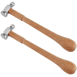JEUIHAU 2 PCS Ball Peen Hammer with Wooden Handle, 11.4 Inch Jewelry Making Tools Hammer, Metal Hammer for Jewelry Making