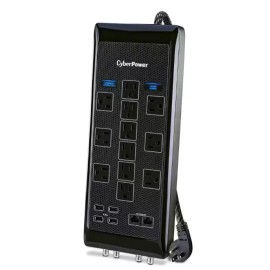 CyberPower 12-Outlet Surge Protect 6 ft. Braided Cord USB Coax, Black