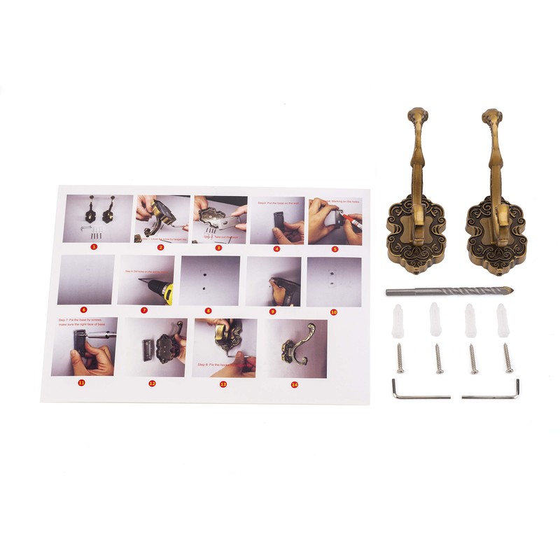 SDH Antique Brass Coat Hooks – Heavy Duty Wall Mounted