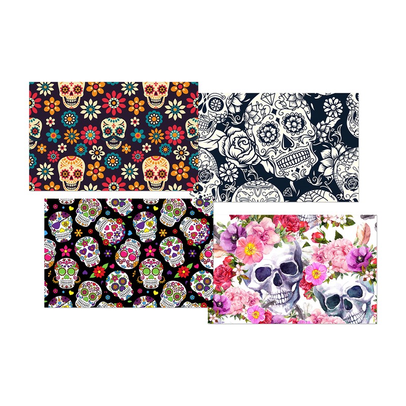 DV DESIGN Set of 4 Sugar Skulls Black Ballpoint Pens