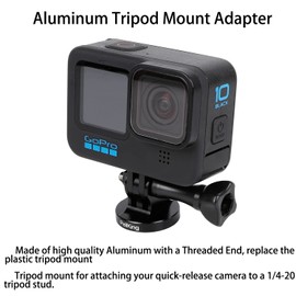 PellKing 1/4 Tripod/Monopod Adapter Mount Compatible with GoPro Hero 13 12 11 10 9 8 7 6 5 Camera, AKASO, Insta360,DJI Osmo Action 2 3 4 5 CNC Quick Release Base Buckle Accessory