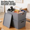 Tyminin 6 Pack Plastic Storage Bins with Lids, Stackable Storage
