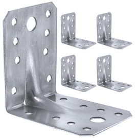 Angle Brackets Corner Braces Galvanised 2,75"x 2,75"x 2,17"x 0,06" (70 x 70 x 55 x 1,5mm) Pack of 5pcs Silver