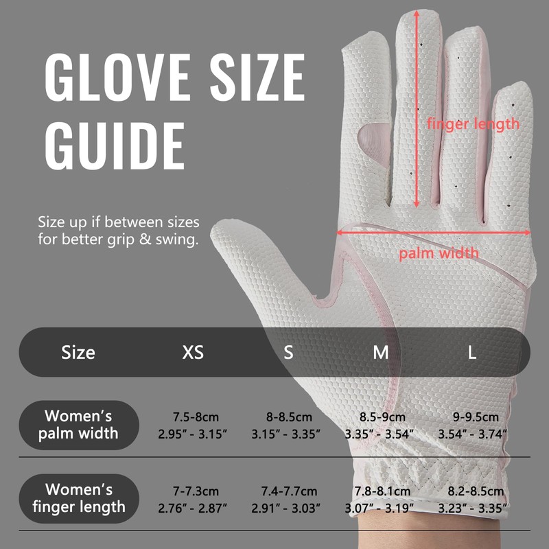 Honma Women's Golf Glove Left Hand, Premium Synthetic Leather, S,