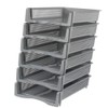 Lesbin 6-Pack Gray Plastic Stackable Paper Letter Tray