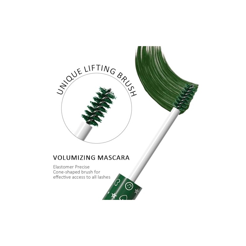 Máscara de pestañas Green Lash, resistente al agua, de larga