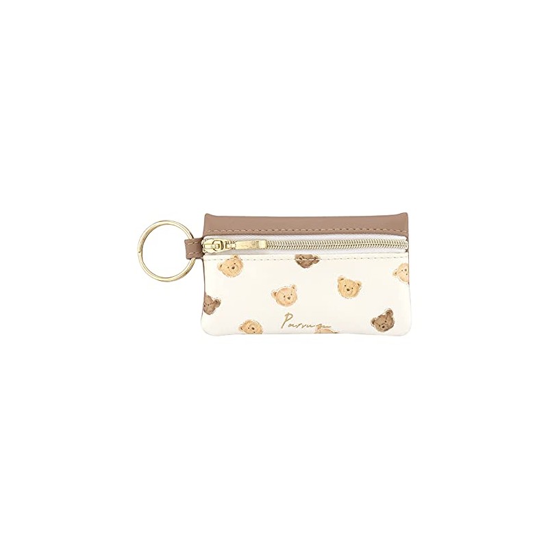 FLOWERING Smart Key Pouch Teddy Bear Pattern GKP0025-BR (Brown) [For