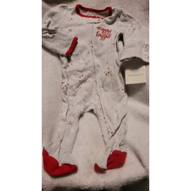 Cloud Island new Baby Girl Cloud Island 0-3 months sleeper outfit with hat Holiday Christmas