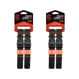 GEAR AID Utility Straps with Side-Release Buckle, Secure and Compress Camping, Biking, Hunting, Boating Gear, Multiple Sizes
