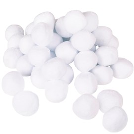 Narwhal Novelties Fake Snowballs for Kids, Indoor Snowball Fight Set, Artificial Snowballs for Kids Indoor & Outdoor, Realistic White Plush Snowballs, Christmas Snow Decorations (Pack of 50)