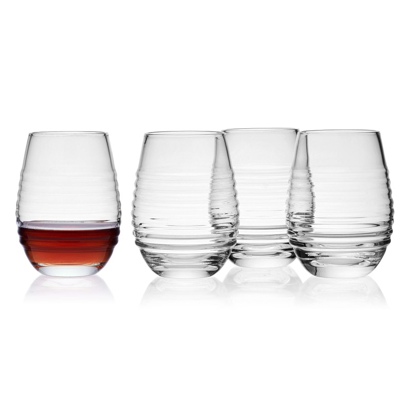Mikasa Ciara Set of 4 Stemless Red White Wine Glasses,