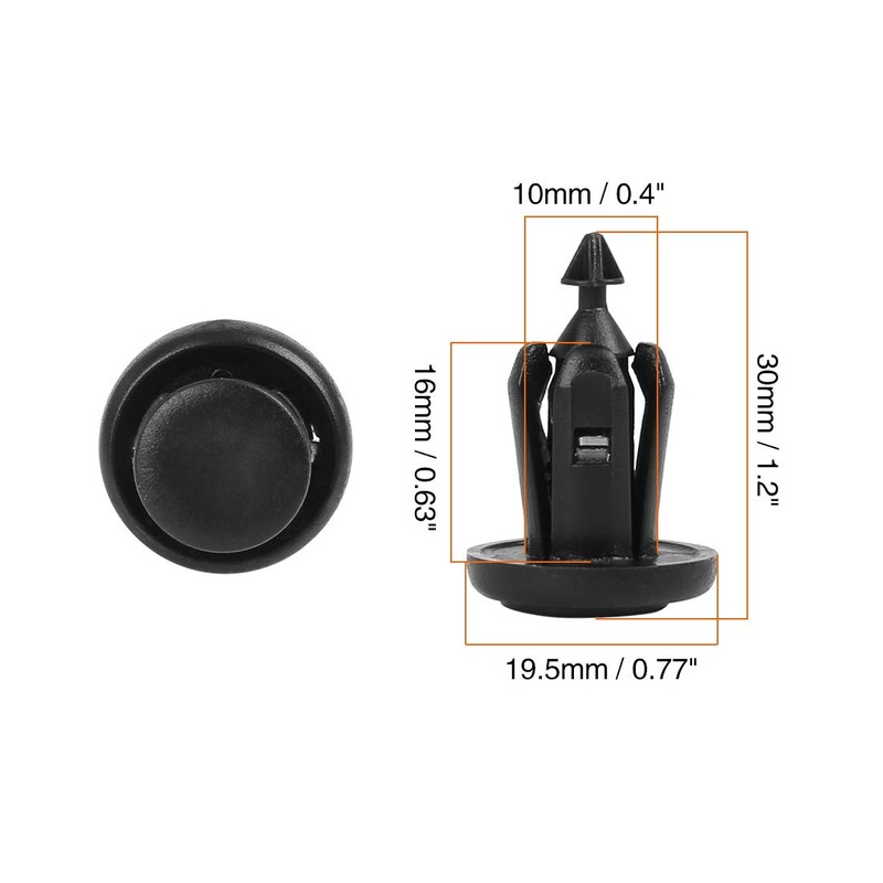 X AUTOHAUX 40 x Plastic Retaining Mudguard Pressure Type Clip