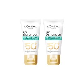 L'Oréal Paris Kit 2 pack Protector solar facial FPS50+ UV Defender Anti brillo, 40ml - Protección solar facial con toque seco y acabado mate, idea par
