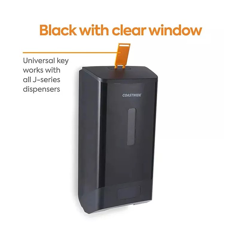 Coastwide Pro J-Series Automatic Hand Soap Dispenser, 1200 mL, Black
