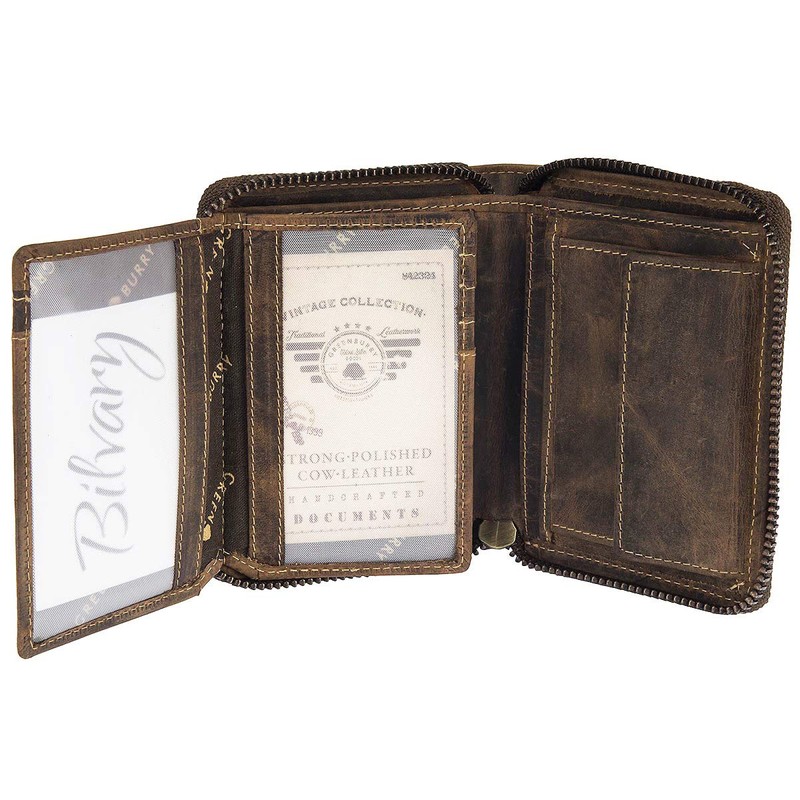 Greenburry Vintage Wallet, Dog Motif, Brown, Portrait Format, brown, Vintage