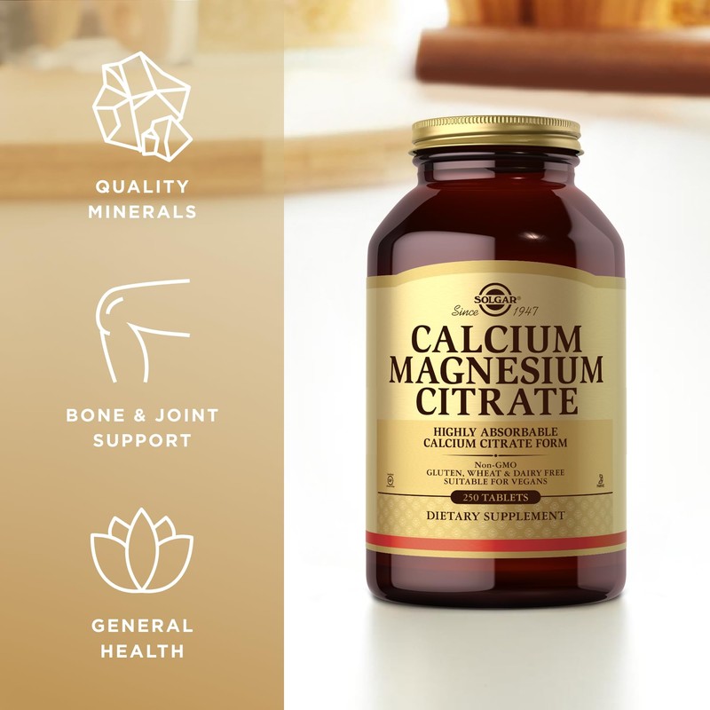 Solgar Calcium Magnesium Citrate - 250 Tablets, Pack of 3