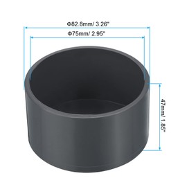 PATIKIL 75mm UPVC Pipe End Cap Fitting, Furniture Grade Plug Coupling Socket for DIY, Garden, Grey