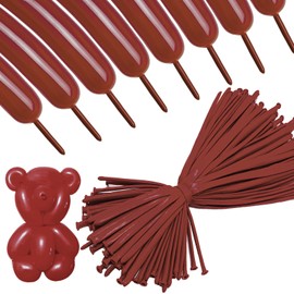 260 Long Balloons 100 Pack Coffee Brown Twisting Animal Balloons Thickening Latex Modeling Long Magic Balloons for Animal Model Weddings Birthdays Festival Party Decorations