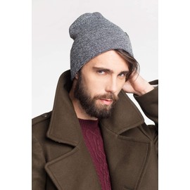 PaMaMi Men's Winter Hat | Black | Size 56-60 cm in Knitted Look with Envelope | Sporty, Breathable Hat in Modern Beanie Style | Warming, Skin-Friendly and Easy to Clean, black