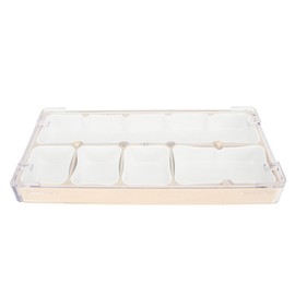 Watch Parts Storage Box Stackable 5 Compartments Acrylic Rubber Watch Tools Storage Container for Repair Work Craft Beige
