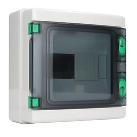 Caja de Distribución de 8 Vías, IP65, ABS, KIMISSs3aohw9g8y, 215x210x10 mm, Transparente, Resistente, Montaje en Riel DIN, Interior y Exterior, KIMISS