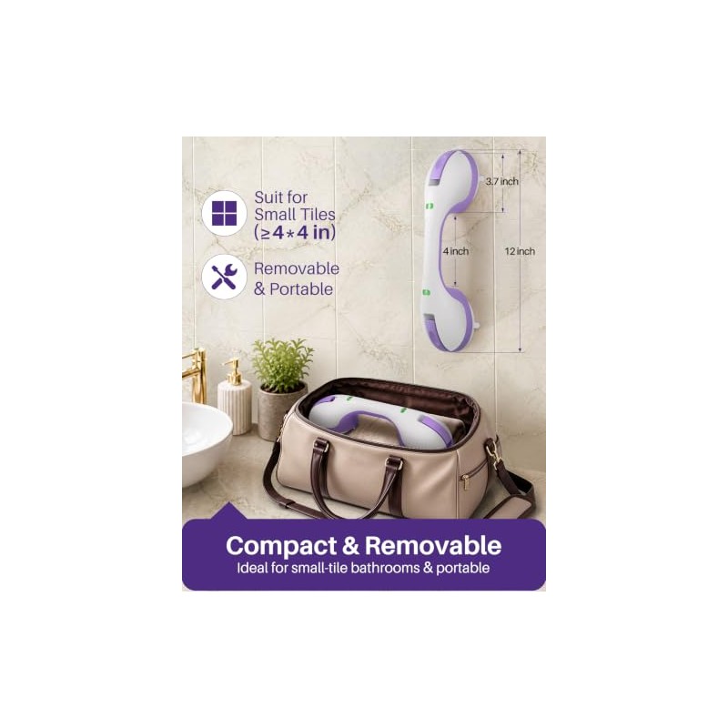 KEKOY Suction Grab Rails for Bathroom, Safety Indicator, 12 Inches