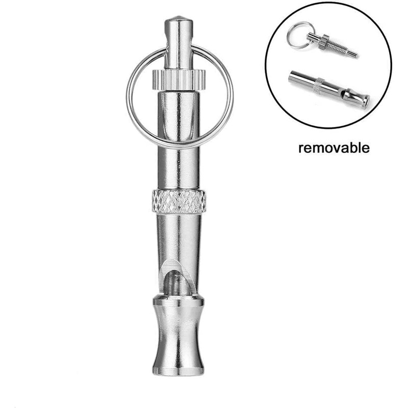 Silver Pets Whistle Adjustable Pet Training Sound Control Stainless Steel