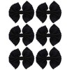 Black Scalloped Edge Bow Hair Clip Large - Set of