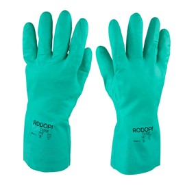 RODOPI Chemix Comfort Rubber Gloves for Men and Women, Cleaning Gloves Made of Nitrile, Chemical Protection Gloves, EN ISO 374-1:2016 Type A Protective Gloves (6 Pairs, 9)