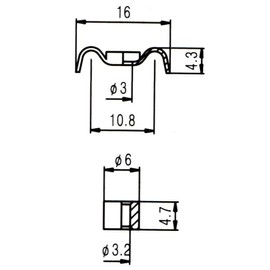 Pair of black bass guitar string trees/retainer 10.8mm string spacing 4.7mm raiser