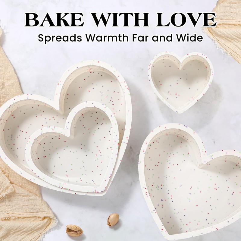 AOTASO Silicone Heart Shaped Cake Pans 10 Inch Large Heart