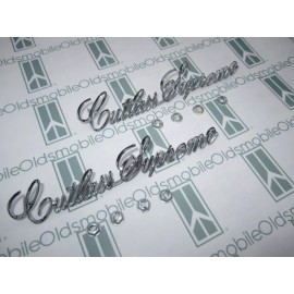 Unbranded 1973-1977 Olds "Cutlass Supreme" Front Fender Chrome Scripts Emblem w/ Hardware