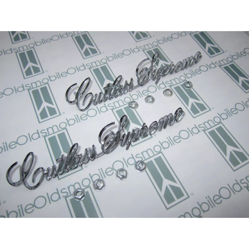 Unbranded 1973-1977 Olds "Cutlass Supreme" Front Fender Chrome Scripts Emblem