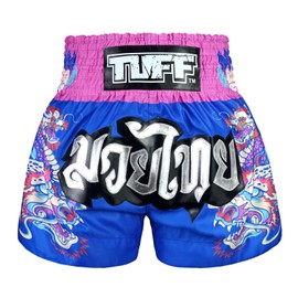 Tuff Sport Muay Thai - Pantalones cortos de boxeo, estilo tradicional, pantalones cortos de entrenamiento, ropa de kickboxing, Tuf-ms686-blu, X-Large