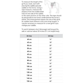 HORZE Extra Durable Flexible Neoprene Dressage Girth for Horses - Black - 16 in