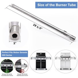Criditpid Barbecue Replacement Parts for Weber Genesis 300 Series E310 E320 E330 EP310 EP320 EP330 with Front Control Knob, Flavorizer Bars, Heat Deflector & Burner Tube Kit.