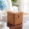 Rattan Cosmetic Tissue Box, Decorative Woven Tissue Holder, Tissue Dispenser