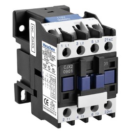 Heschen AC Contactor, CJX2-0901, 110V 50/60Hz Coil, 3P, 3 Pole, Normally Closed, Ie 9A, Ue 380V