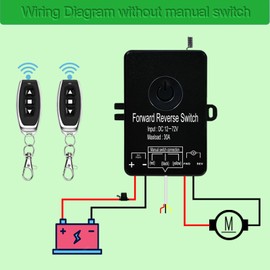 Gmefu Waterproof Wireless Remote Forward Reverse Switch DC12V to 72V/30A-Linear Actuator Controller/Switch for Linear Actuator,Winches,Shutter Doors,168 Ft Signal Distance