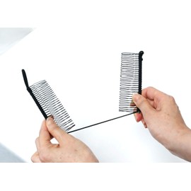 GETAGOTA Adjustable Banana Hair Clip Comb Clips for Women Stretch Ponytail Holder Accessory Double Combs Thick Curly Hair Grip Styling Maker Tool Clip Classic Clincher for Girls and Womens (black)