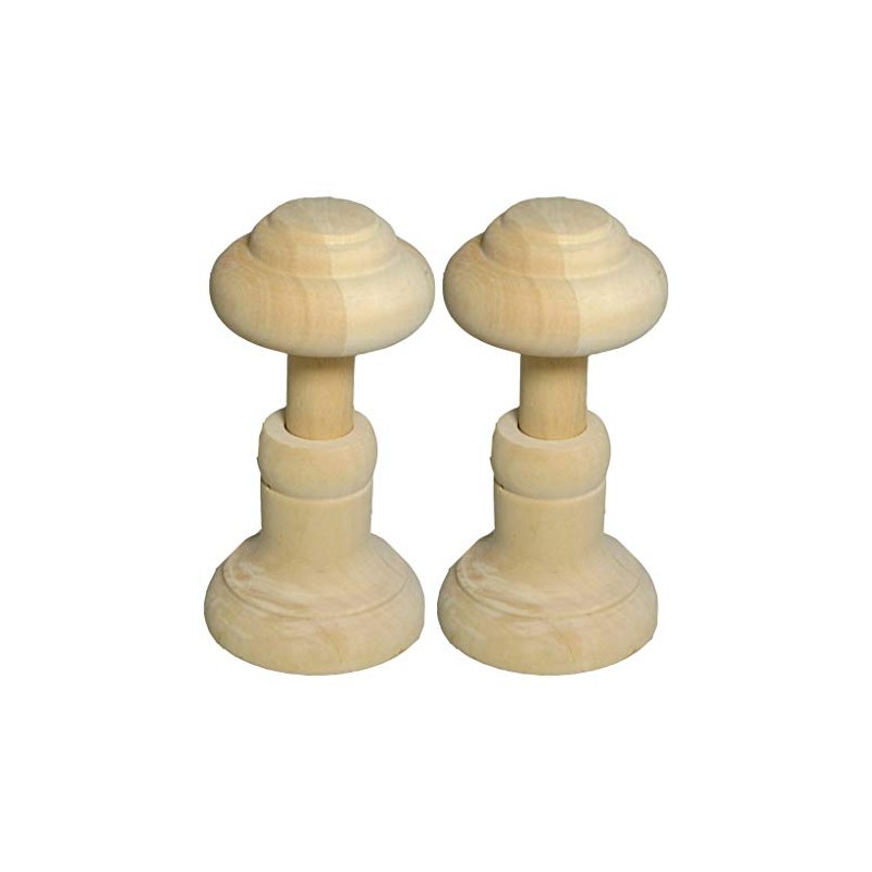 Pair of Wooden Curtain Stem Holdbacks Untre Wood Effect