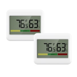 AMIR Digital Hygrometer Indoor Thermometer, 2 Pack Digital Temperature and Humidity Monitors for Home 2" LCD Display, Max/Min Records, for Baby Room Greenhouse Cellar Garage