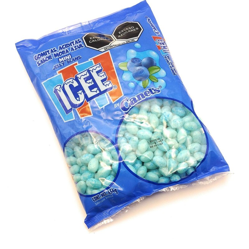Gomitas Aciditas Mini Jelly Beans ICEE Canel's. Sabor Mora Azul.
