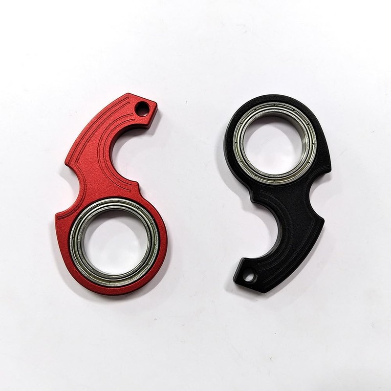 2PCS Finger Keychain Spinners, Aluminum Alloy Keychain Spinner Toy Novelty
