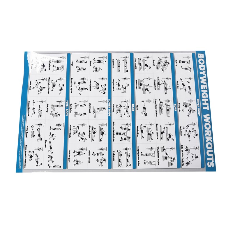 60x90cm Workout Charts Clear Rugged Easy Reading Bodyweight Exercises Poster