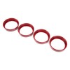 4pcs A/C Air Vent Knob Trims Rings Red Aluminum Alloy